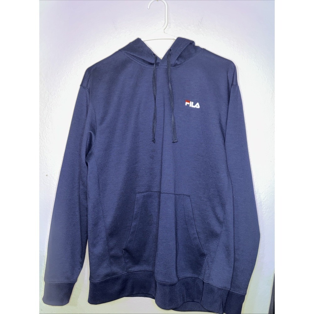 NWT Fila size M navy blue logo hoodie sweatshirt men's
